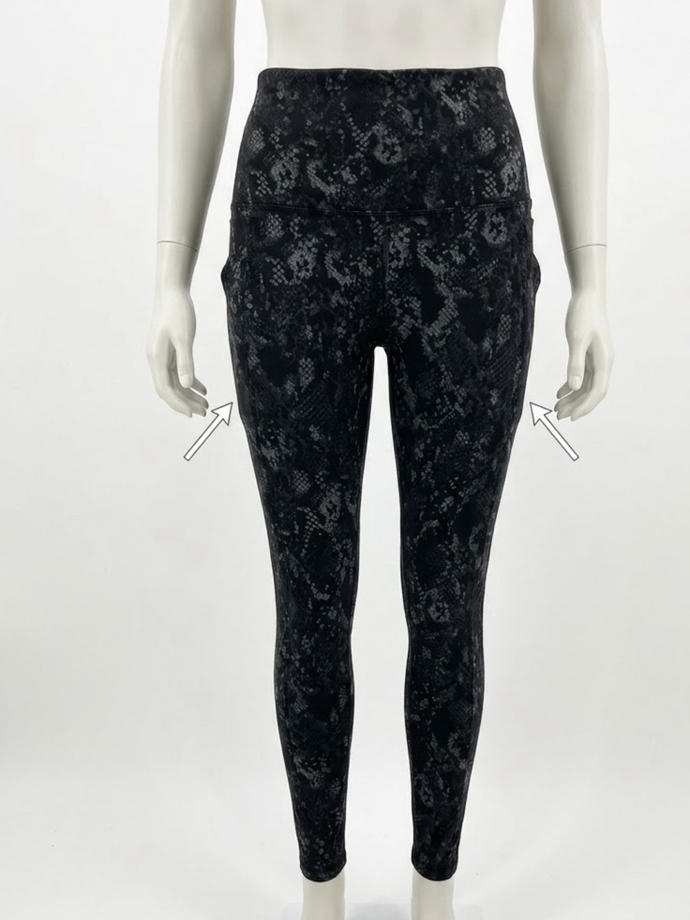 Tuff Athletics Black Snake-Print High-Rise Leggings